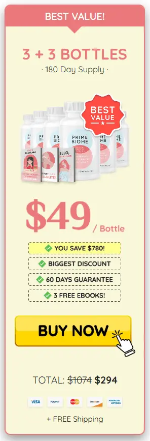 primebiome 6 bottles
